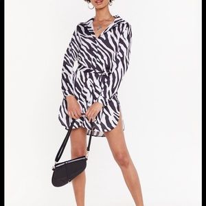 Nasty gal zebra shirt dress